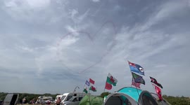 Locals mesmerised as South Korea's Black Eagles create heart shape and national flag over Gloucestershire skies
