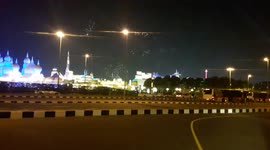 Fire work in Dubai Global Village ..Dubai United Arab Emirates..