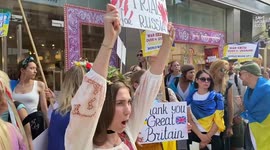 'Stop Russia, stop the war!' London protesters march against Russia's Ukraine war