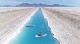 Instagram influencers warned to stay away from spectacular 'blue canal' on salt flats in Utah