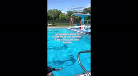 Sisterhood: Incredibly sweet young sisters are always there for support during swim time