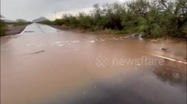 FLASH FLOOD TUCSON - 3 FEET of FLOWING WATER - W Old Ajo Hwy