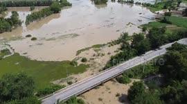 Reservoir overflows following heavy rain in northeast Thailand