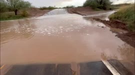 Flash flooding swamps roads southwest of Tucson, Arizona after thunderstorms