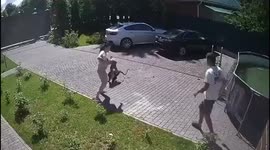 Terrifying video of monkey attacking 2-year-old girl and trying to drag her from her parents' arms in Moscow