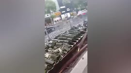 Bus stop collapses due to powerful winds in eastern China