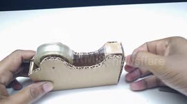 DIY whizz builds tape dispenser using cardboard