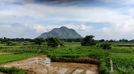The beautiful natural landscape view by runing train in Jharkhand, India