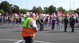 Lufthansa ground crew strike in Frankfurt, Germany