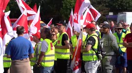 Lufthansa ground crew go on strike in Frankfurt, Germany