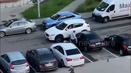 The driver put a child behind the wheel and hit the girl when she got into an accident