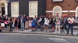 Protest against execution of four activists in front of Burmese embassy in London