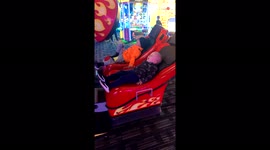 'Children amazed & terrified while experiencing roller coaster simulator for the 1st time
'