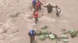 Army personnel rescue residents from fast-flowing river in Jammu and Kashmir