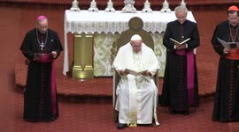 Pope Francis hosts mass at Notre-Dame de Québec Basilica-Cathedral in Quebec, Canada. July 28, 2022, Quebec, Canada: Pope Francis delivers remarks at mass at Notre-Dame de Québec Basilica-Cathedral in Quebec, Canada.