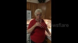 Old Woman Spits Out Tequila