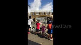 Boy Runs From Splash