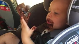 Boy Covered in Pudding