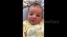Baby Spits Up On Herself