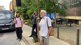 Jeremy Corbyn speaks at the BT strike outside BT Tower