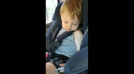 Boy Asleep in Car