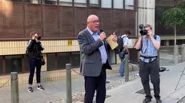 CWU General Secretary Dave Ward speaks at the BT strike outside BT Tower