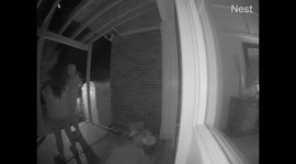 Couple standing on porch spot fireball streaking across sky over Virginia