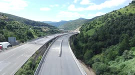 flight over a fallen viaduct. vuelo sobre el viaducto caido en la A6