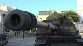 Kyiv residents inspect destroyed Russian military vehicles