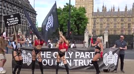 This Is A Work Event by the Ministry of Sound outside British Parliament - London
