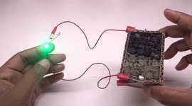 DIY genius uses soil, lemon, and coal to complete circuit to light bulb