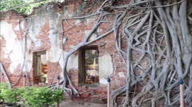 Ruins of ancient Buddhist temple are popular tourist spot in Thailand