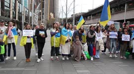 Ukrainians and supporters take part in ‘Azovstal. Free Mariupol Defenders.’ rally and march in Sydney, Australia