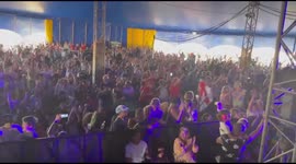 Women's Euro 2022 final: Watch moment England fans celebrate goal at Camp Bestival