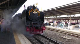 Steam train celebrates the King of Thailand's 70th birthday with a special excursion