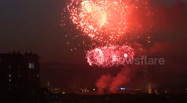 Fireworks display for Navy Day in St Petersburg, Russia