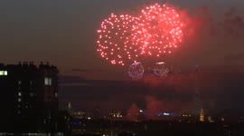 Fireworks display celebrates Navy Day in St Petersburg, Russia