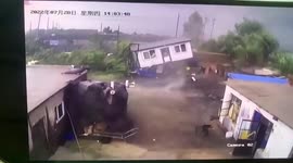 House ripped from ground as tornado sweeps through city in north China