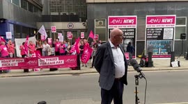 BT and Openteach workers strike outside BT Tower