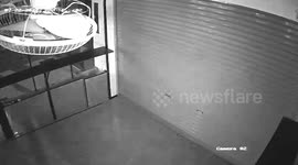 Tourist urinates on nightclub's roll-up door before attacking it in Thailand