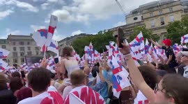 Fans greet Lionesses in Trafalgar Square as England win Women’s Euro 2022