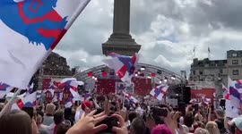 Fans greet Lionesses in Trafalgar Square as England win Women’s Euro 2022