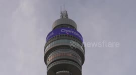 The BT Tower displays it's live for the female England team who beat Germany