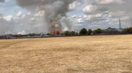 UK: Grass Fire Breaks Out Near London Heathrow Airport Causing Flight Diversions
