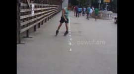 Man has incredible roller-skate skills