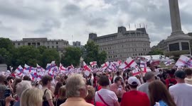 People celebrate victory of the Lionesses at the Euro 2022 in London, UK
