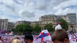 Big celebtation of the Lionesses win at Trafalgar Square in London, UK