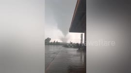 Huge tornado damages trees and houses in southern China
