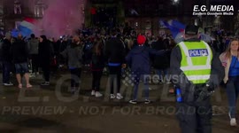 RANGERS F.C. FANS FLOOD GEORGE SQUARE AFTER 55TH TITLE WIN IN SCOTTISH PREMIERSHIP DESPITE COVID-19 LOCKDOWN