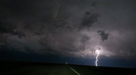 Stunning streaks of lightning captured by motorist's dashcam in Nebraska
